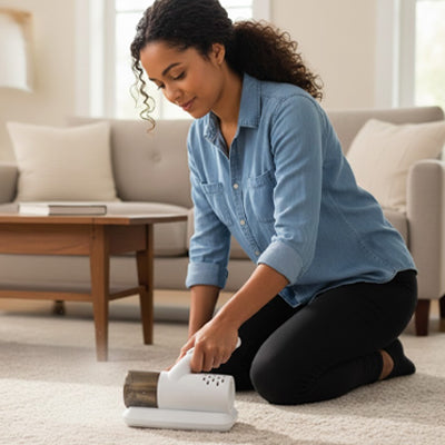 Aspirateur a main pour un tapis propre