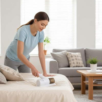 Nettoyage des miettes alimentaires avec un aspirateur a main